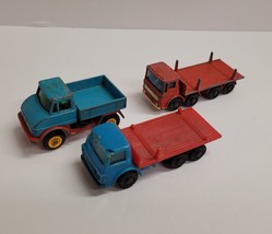 Vintage Lot of 3 Vintage Diecast Trucks Ergomatic Cab Pipe Matchbox Mini... - $24.74