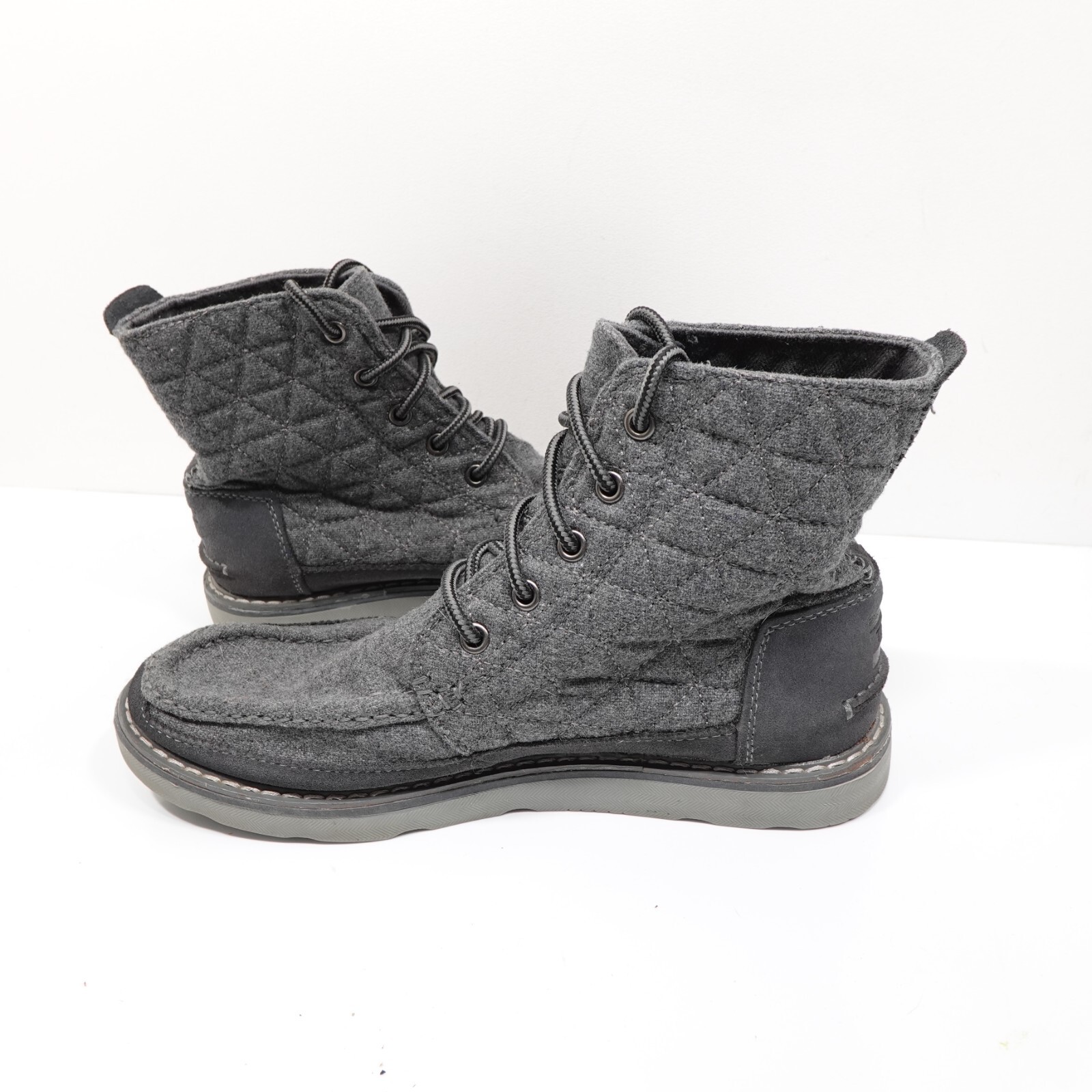 Toms Searcher Chukka Boot Quilted Wool Lace Up Heather Gray Mens Size 7 Item image 10