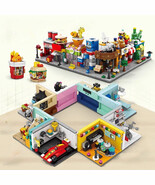 Mini Street View City Architecture Building Blocks Snack Store Shop Hous... - $335.80 MXN
