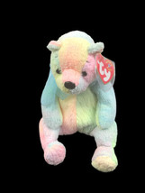 TY Beanie Babies Bear Named Mellow 7.5&quot; Tall 2000 Stuffed Plush Pastel Mix - £11.92 GBP