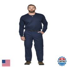 Bulwark Fr Bulwark Mens Flame Resistant 9 Oz Twill Cotton Work Pant Navy 34W X - $115.96