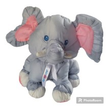 Fisher Price Puffalump Gray Elephant Ribbon Jungle Stuffed Plush Animal Vintage - £27.68 GBP
