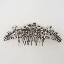 Vintage Faux Pearl and Rhinestone Hairclip Barrette - £19.60 GBP