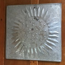 Rustic Hosley Marked Embossed Silver Metal Sunflower Square Wall Hanging... - £15.24 GBP