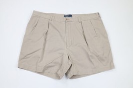 Vintage Ralph Lauren Mens Size 42 Spell Out Box Logo Pleated Chino Shorts Beige - £35.57 GBP