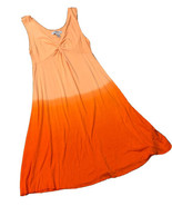 Cruise Wear &amp; Co Peach Orange Ombre Dip Dye Sun Dress Twist Knot Accent ... - £12.35 GBP