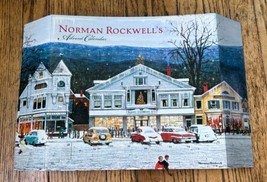 Vintage Cardboard Norman Rockwells Advent Calendar Small Town Shopping Winter - £14.79 GBP