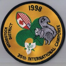Boy Scouts Canada Patch 1998 Woodstock District 35th International Camporee 4&quot; - £7.73 GBP
