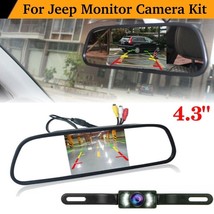 For Jeep Car 4.3&quot; Mirror Monitor + 170 Backup Rear View Parking Reverse Camera - £42.47 GBP