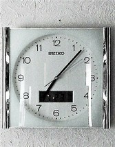 Vintage SEIKO Analog Time Wall Clock w/ Digital Day &amp; Date - £47.47 GBP