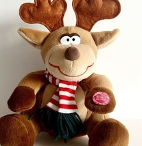 Jingle Bells Reindeer Sings Dances Christmas Vintage GAF Plush 9&quot; PLSHY1 - £19.59 GBP