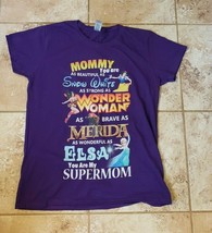 Disney T-Shirt Tee Shirt Supermom Wonder Woman Elsa Merida Snow White Approx Med - £7.93 GBP