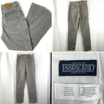 Lands End Vintage Ladies Gray Denim Mom Jeans 10 26 x 31 Square Rigger USA Made - £38.49 GBP