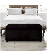 Velvet Upholstered Ottoman Storage Box Bedroom Footstool Blanket Toy Box  - $135.00