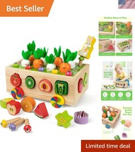 Montessori Wooden Shape Sorter &amp; Farm Harvest Toy - 12 Fruit &amp; Veggies f... - $775.30 MXN