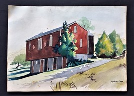 original WATERCOLOR lancaster pa AMISH BARN Hex Sign ooak art signed Andrew Case - £70.04 GBP