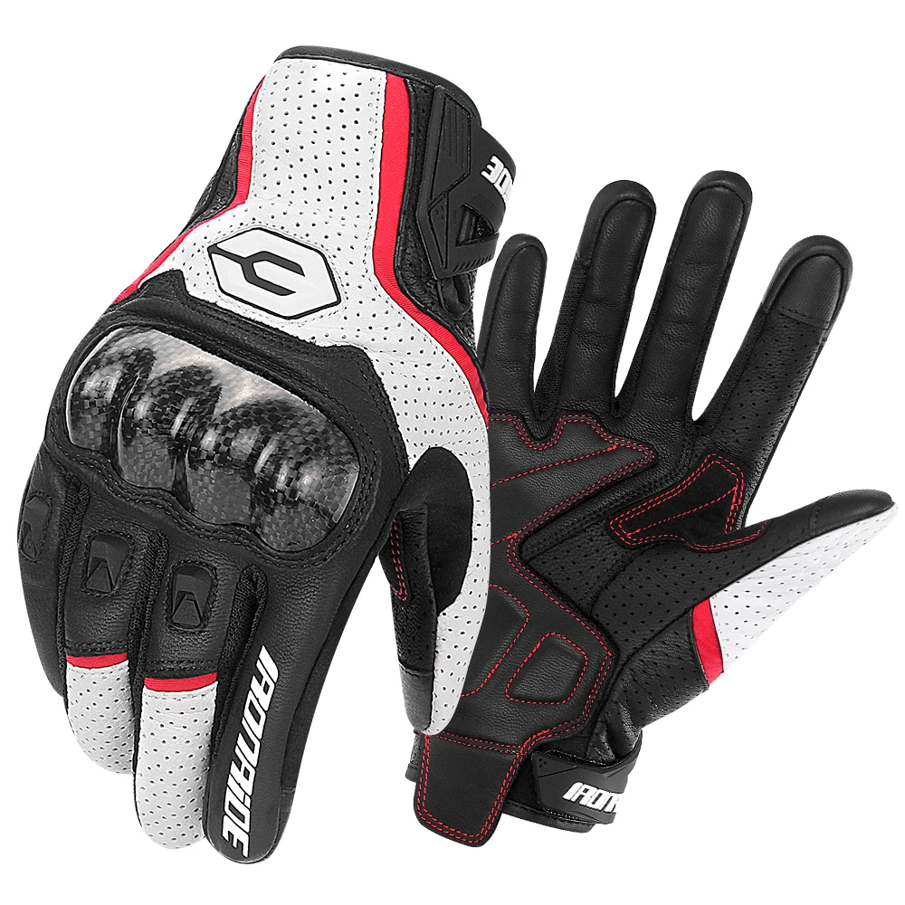 Carbon Fiber Motorcycle Gloves Cowhide Leather Moto Motorbike Motocross Gloves - £29.49 GBP+