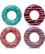 4 Pack Mini Inflatable Donuts 15 Inch Blow-up Donut Inflatables Party De... - £3.77 GBP