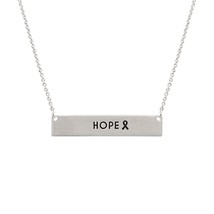 Silver Ribbon HOPE Plate Necklace - $26.31