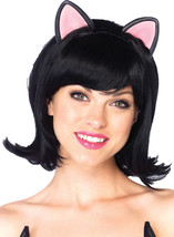 Leg Avenue Women&#39;s Kitty Kat Bob Wig with Attached Ears W/Adjustable Ela... - £73.21 GBP