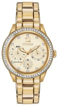 Citizen Eco-Drive FD2012-52P Ladies Crystal Accents Day and Date Band 37mm Watch - £110.09 GBP