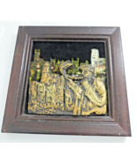 Jerusalem Man w/Shofar, Jewish Framed Hand Painted/ Resin Art 9&quot; x 9&quot; Wo... - $373.19 MXN