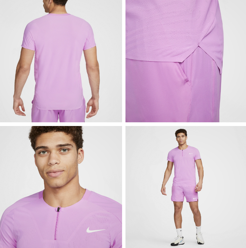 Nike Court DR6591-532 Dri-FIT ADV Slam Polo Tee Rush Fuchsia/White M