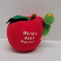 Vintage Russ Berrie Plush Apple Worm  Toy World&#39;s Best Teacher Gift - $462.70 MXN