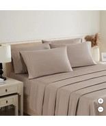 Highland Park Sheet Set Taupe 6-Piece Flat Fitted Pillowcases 1000 Threa... - $308.73 CAD
