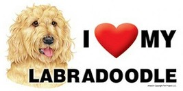 I (Heart) Love my LABRADOODLE Blonde Car Fridge Dog Magnet 4x8 USA Water... - £5.39 GBP