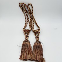 Vintage Curtain Tassle Berkshire Red And Gold Poly Tie Backs 25” Thick R... - $1,076.55 MXN