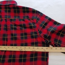Chaps Button-Down Collar Men's Red & Black Cotton Flannel Shirt Long Sleeve Sz L image 13