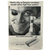 Tareyton 100s Cigarette Print Ad 1968 Vintage Smoking Black Eye Fighter - £11.66 GBP