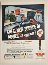 1956 Print Ad Texaco Gasoline Service Station Vintage Gas Pumps Attendant - $17.08