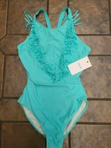 Girl&#39;s Cleobella Turquoise 1-pc  tourqoise Fringe Swimsuit (XL) nwt - $10.40