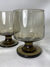 8 Vintage Libbey Accent Tawny Smoke 9 1/2 oz Wine Juice Rocks Footed Glasss- NEW - $49.50