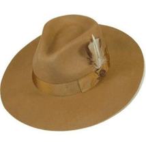 Mens Hat By BRUNO CAPELO Australian Wool Wide Brim Fedora Duke DU723 Acorn Camel image 4