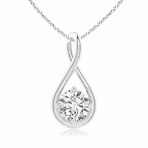 ANGARA Natural Diamond Twist Bale Pendant Necklace in 14K Gold (HSI2, 0.5 Ctw) - £919.32 GBP