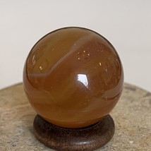 MINI Orange Carnelian Crystal Sphere W Wood Stand Chakras Healing Medita... - £8.45 GBP