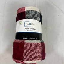 Mainstays Red Plaid Plush Throw Blanket  Standard Throw - $260.95 MXN