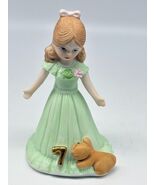 Vintage 1982 Enesco Growing Up Birthday Girl Figurine ~ Age 7 ~Brunette ... - $9.46