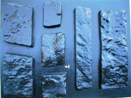 OKL-43 - 5 SETS OF CONCRETE LIMESTONE MOLDS (43) MAKE 1000s OF ROCK WALL VENEER image 3