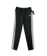 Adidas Track Pants Girls size XL 16 Elastic Waist Pockets Black 3 White ... - £17.71 GBP