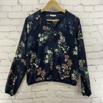 Maurices Jacket Womens Sz M Floral Print Full Zip Lightweight Sheer - £12.24 GBP