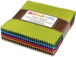 Robert Kaufman Kona Cotton Solids Dusty 5 Inch Precut Squares 101pcs - £27.49 GBP