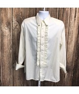 Ugo Vallini Button Up Collared Fancy Dress Shirt ~ Sz 16.5 ~ Ivory - $22.49