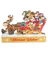 Disney Santa Mickey Mouse &amp; Friends &#39;&#39;Merriest Wishes&#39;&#39; Light-up Wood Fi... - $1,053.55 MXN