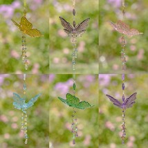 Set of 6 Short Acrylic Butterfly Ornaments in Six Assorted Colors - £33.28 GBP
