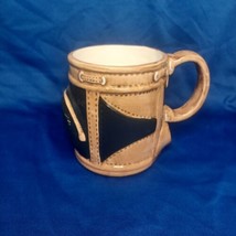 Fred Hollinger Design Golf Bag Coffee Mug Ceramic Brown Black 1992 - SEE... - $12.19