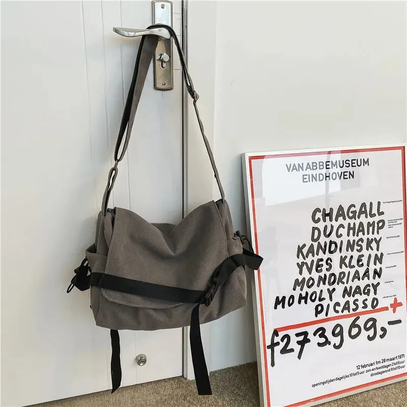 Nger bag solid color canvas crossbody bags student large capacity handbags shoulder bag thumb200